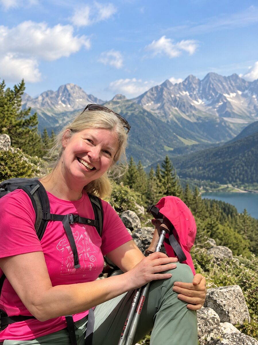 Bettina Betz beim Wandern in den Bergen